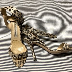 Manolo Blahnik Leopard Sandals Size 38